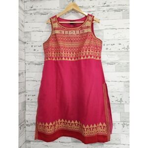 Stop‎ Classics Pink Gold Embroidered Sleeveless Kurti Tunic XXL